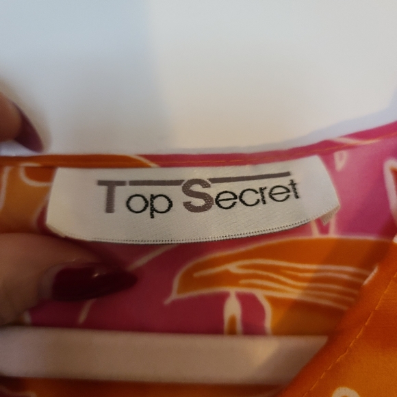 Vintage 2 piece short set brand Top Secret 1xl orange and yellow - Picture 4 of 5